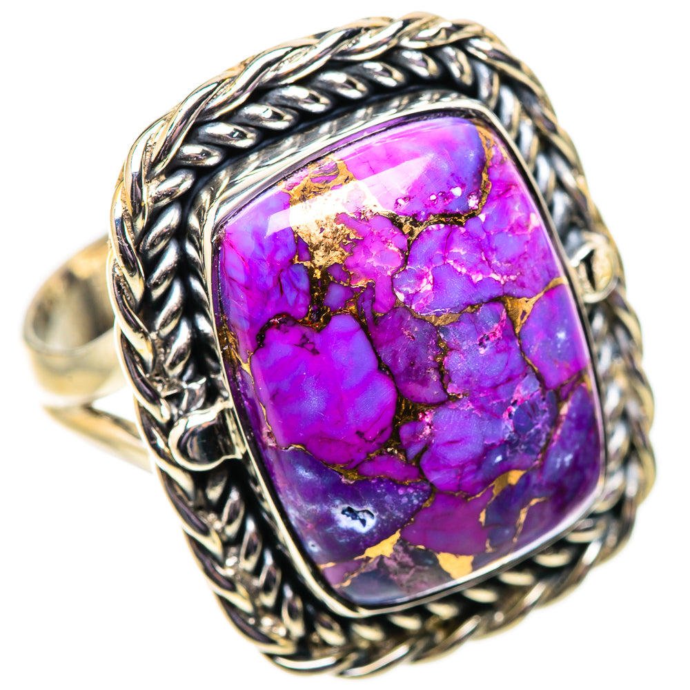 Purple Copper Composite Turquoise Rings handcrafted by Anasilvercos - RING134105 - Photo 2
