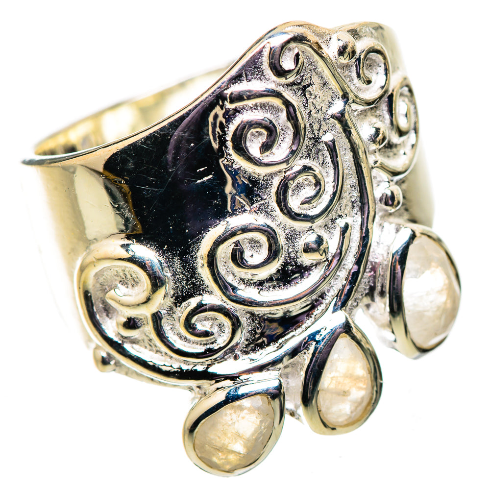 Rainbow Moonstone Rings handcrafted by Anasilvercos - RING134135 - Photo 2