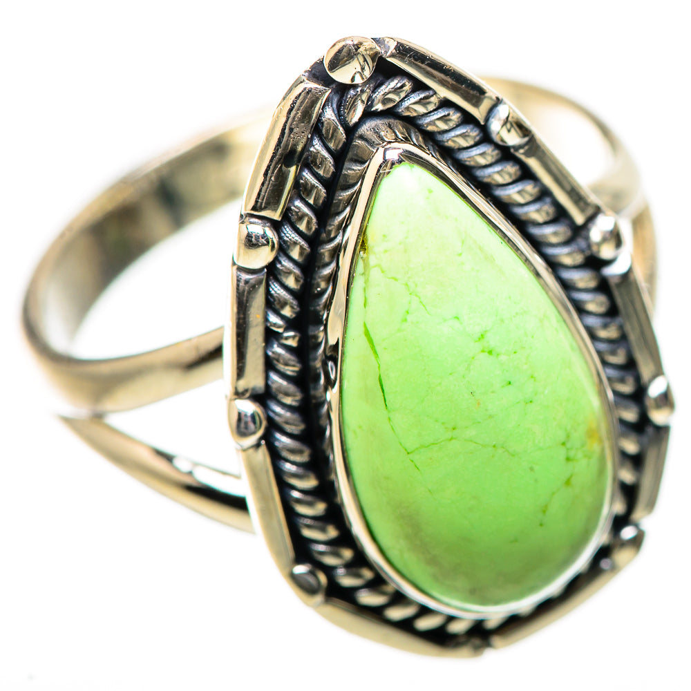 Lemon Chrysoprase Rings handcrafted by Anasilvercos - RING134189 - Photo 2