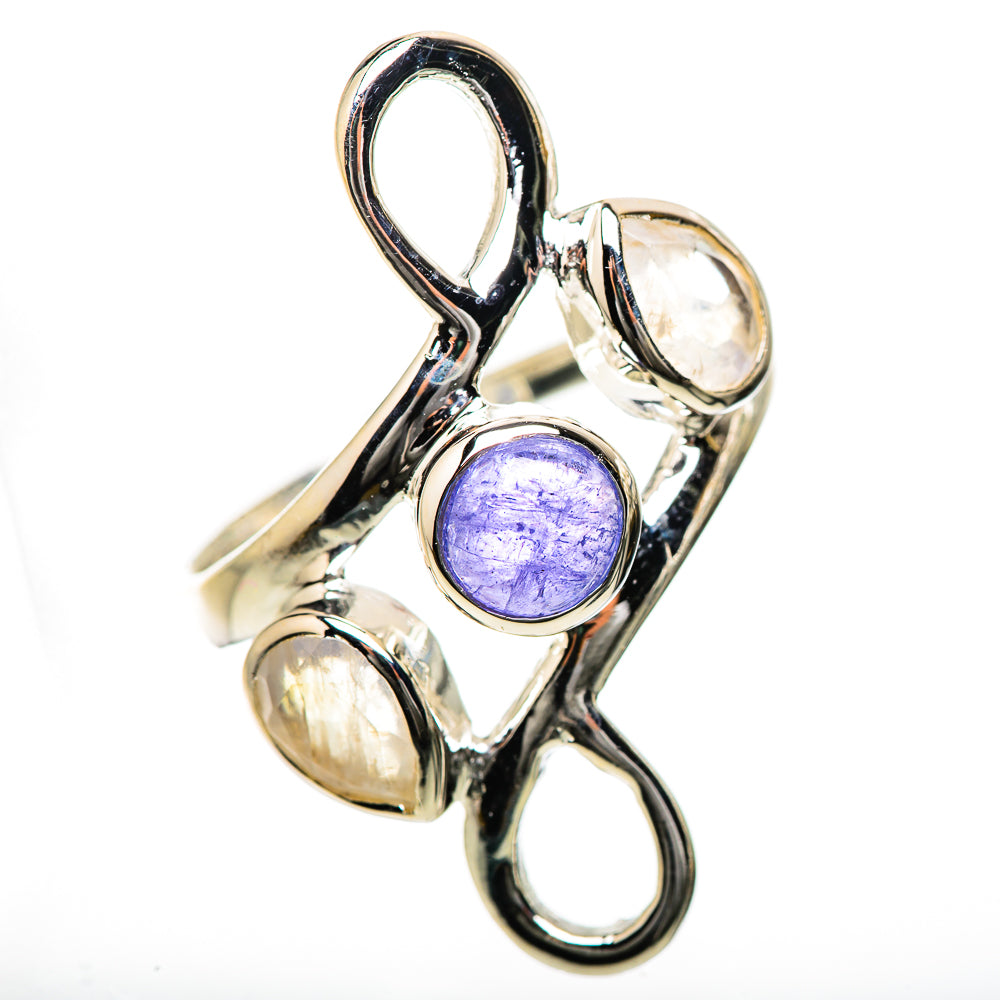 Tanzanite, Rainbow Moonstone Rings handcrafted by Anasilvercos - RING134193 - Photo 2