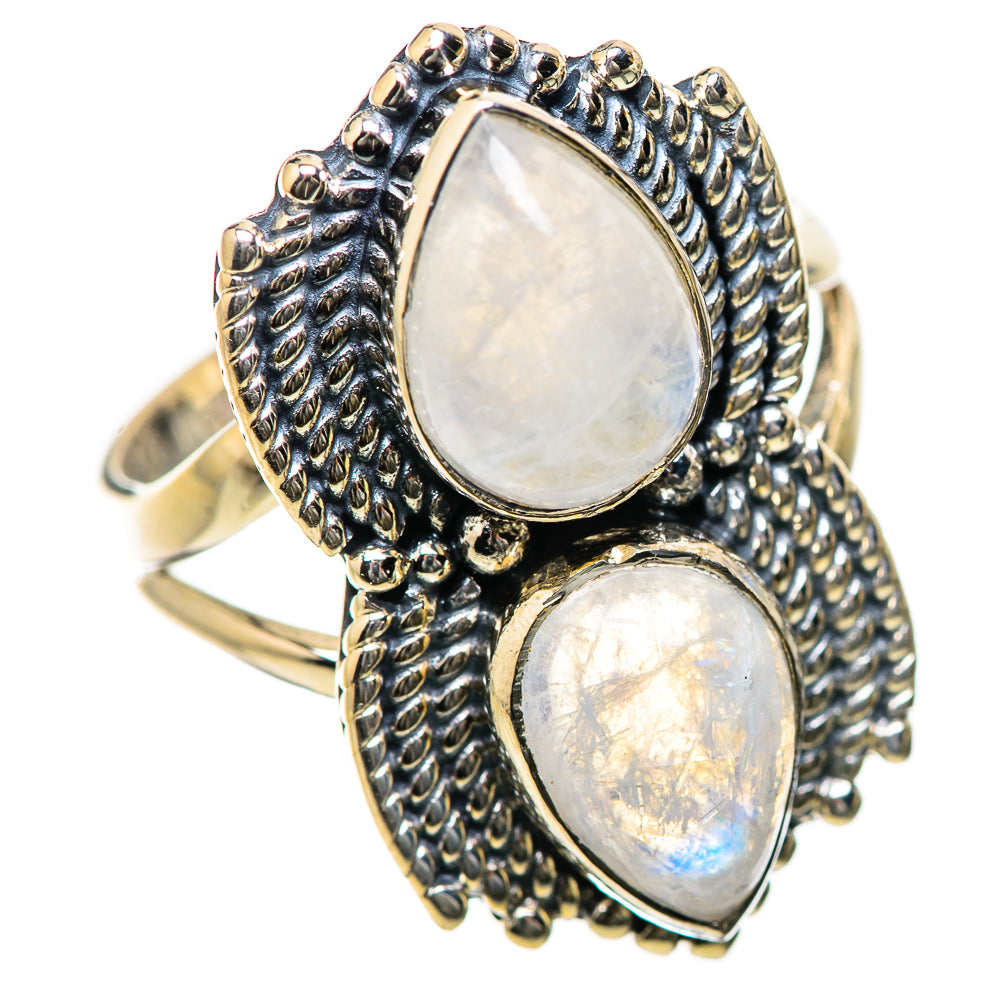 Rainbow Moonstone Rings handcrafted by Anasilvercos - RING134199 - Photo 2