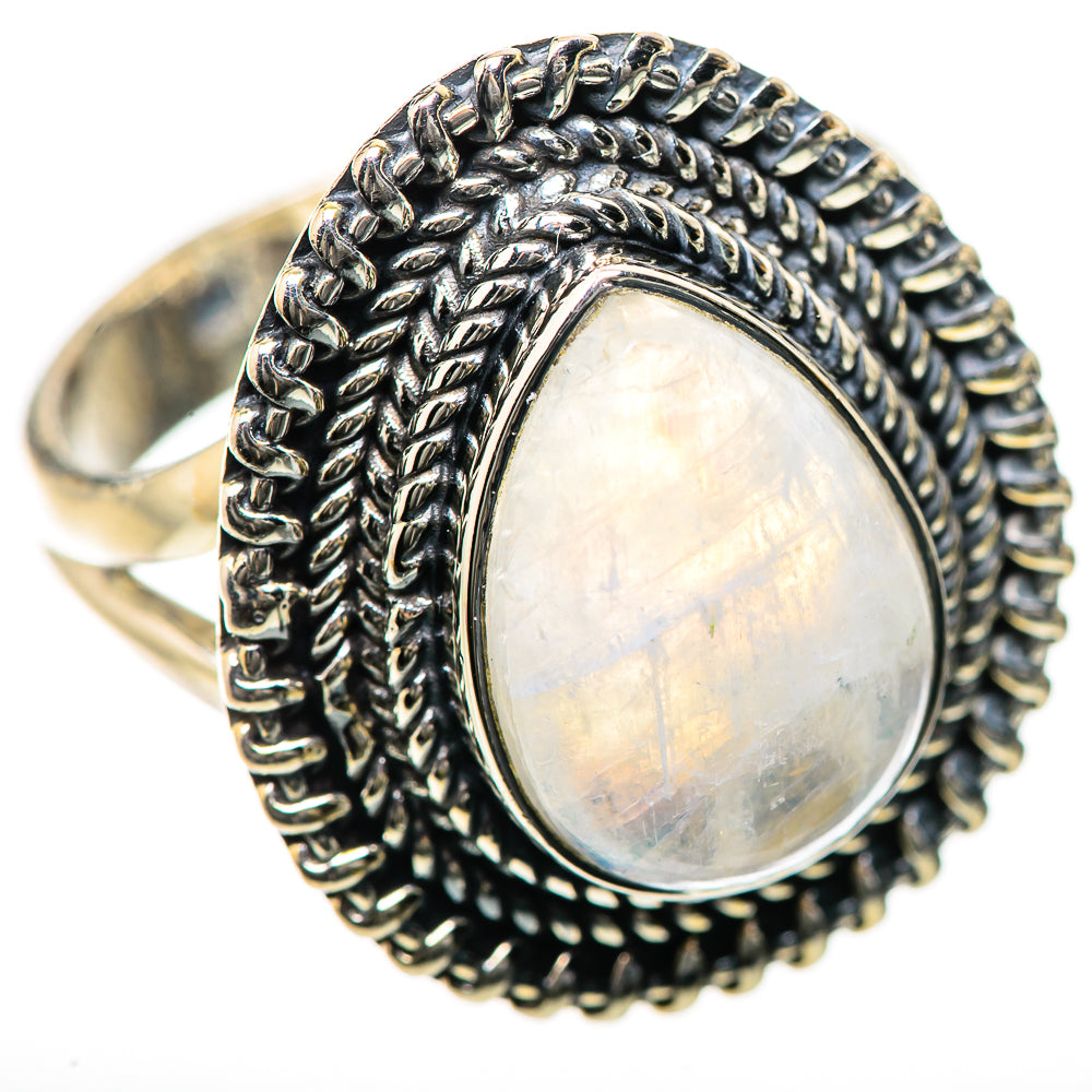 Rainbow Moonstone Rings handcrafted by Anasilvercos - RING134200 - Photo 2