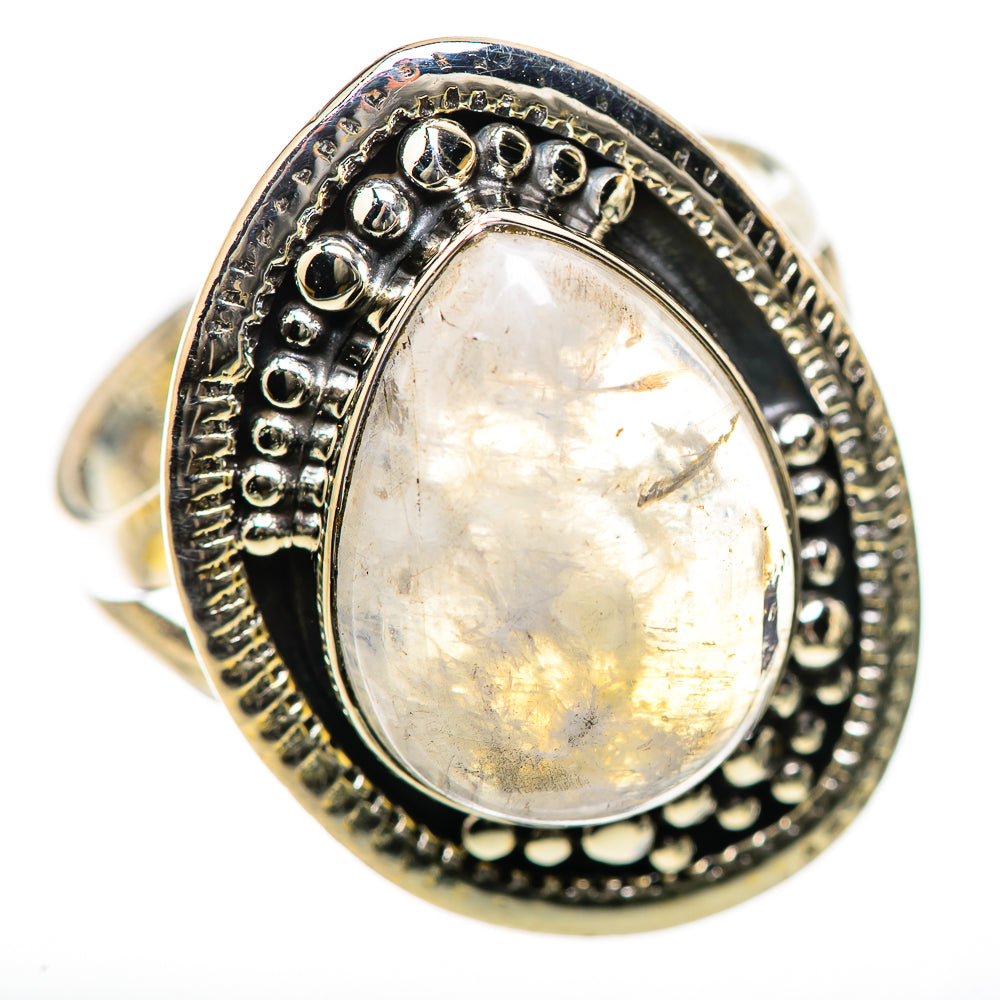 Rainbow Moonstone Rings handcrafted by Anasilvercos - RING134201 - Photo 2