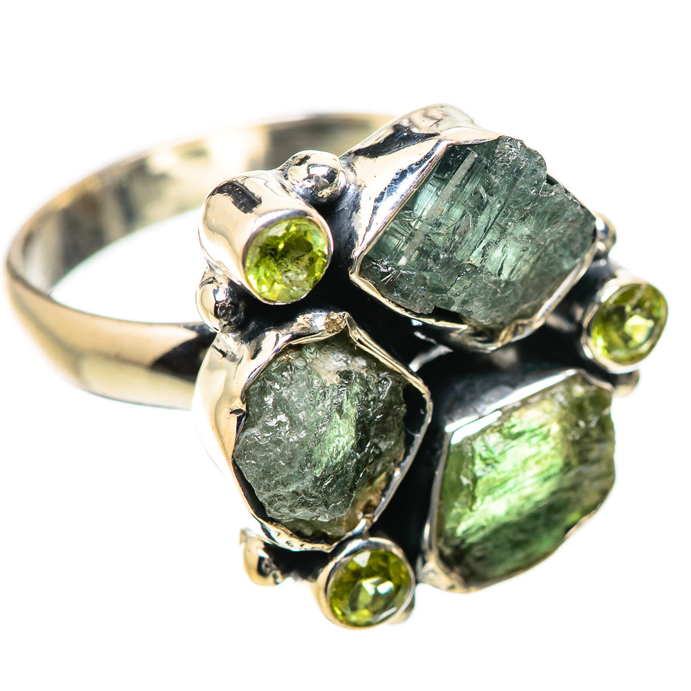 Green Tourmaline, Peridot Rings handcrafted by Anasilvercos - RING134206 - Photo 2