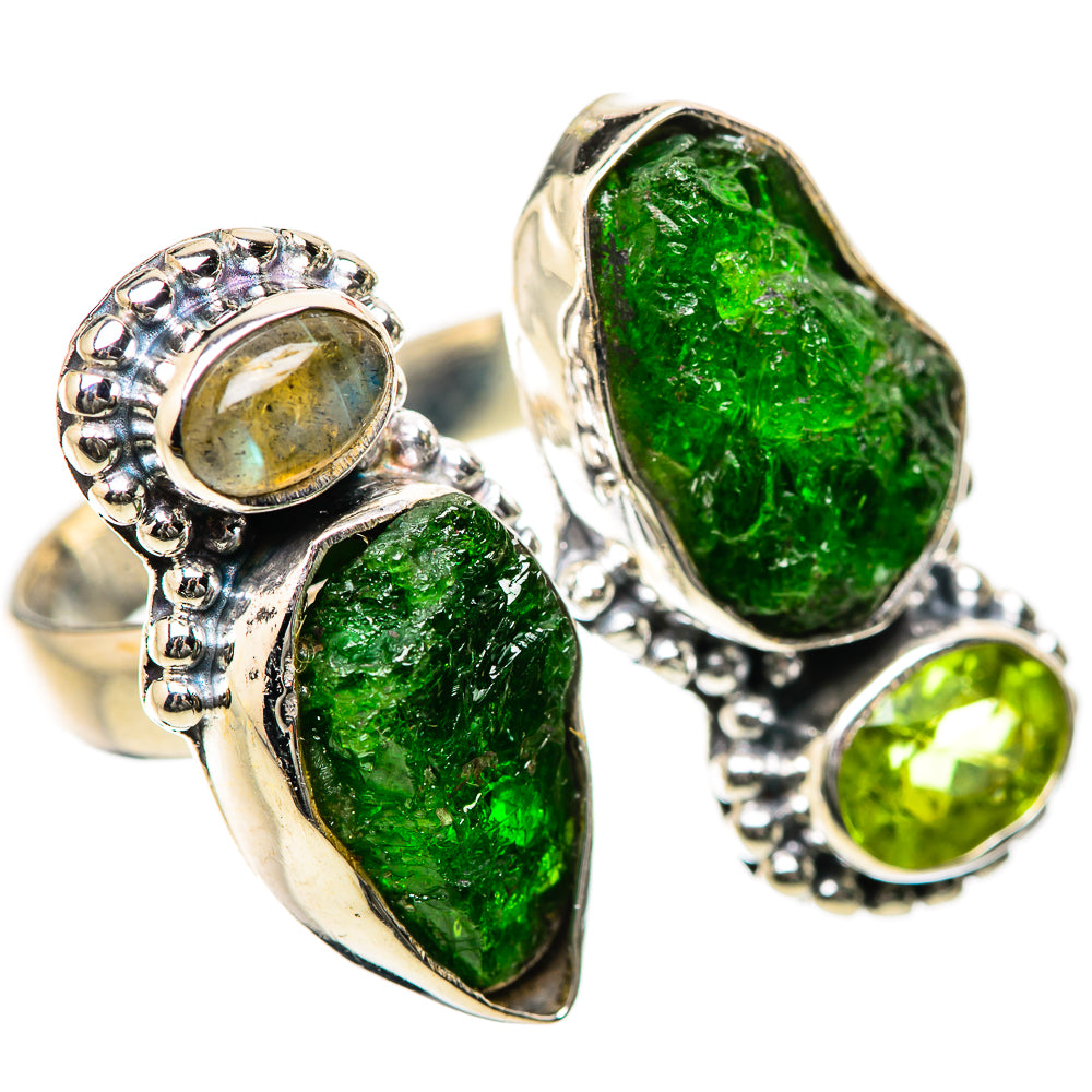 Chrome Diopside, Peridot, Labradorite Rings handcrafted by Anasilvercos - RING134207 - Photo 2