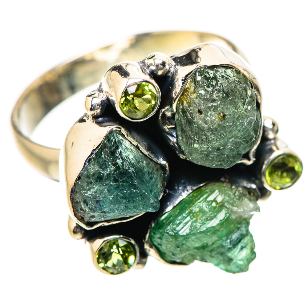 Green Tourmaline, Peridot Rings handcrafted by Anasilvercos - RING134226 - Photo 2