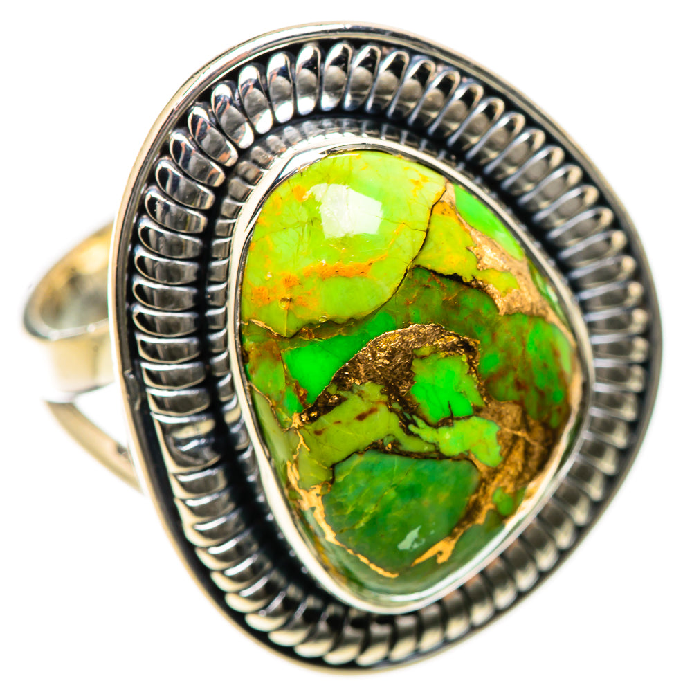 Green Copper Composite Turquoise Rings handcrafted by Anasilvercos - RING134228 - Photo 2