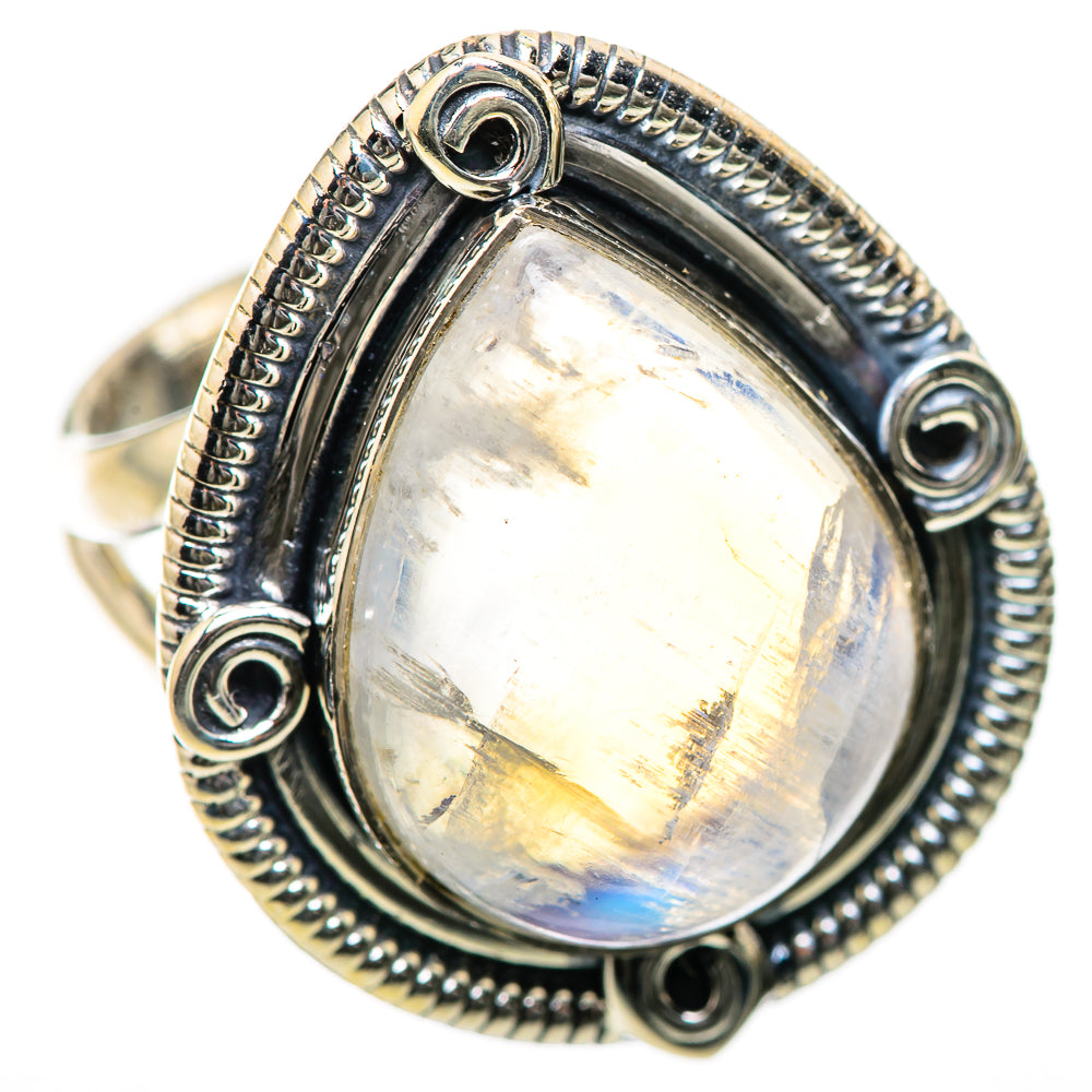 Rainbow Moonstone Rings handcrafted by Anasilvercos - RING134240 - Photo 2
