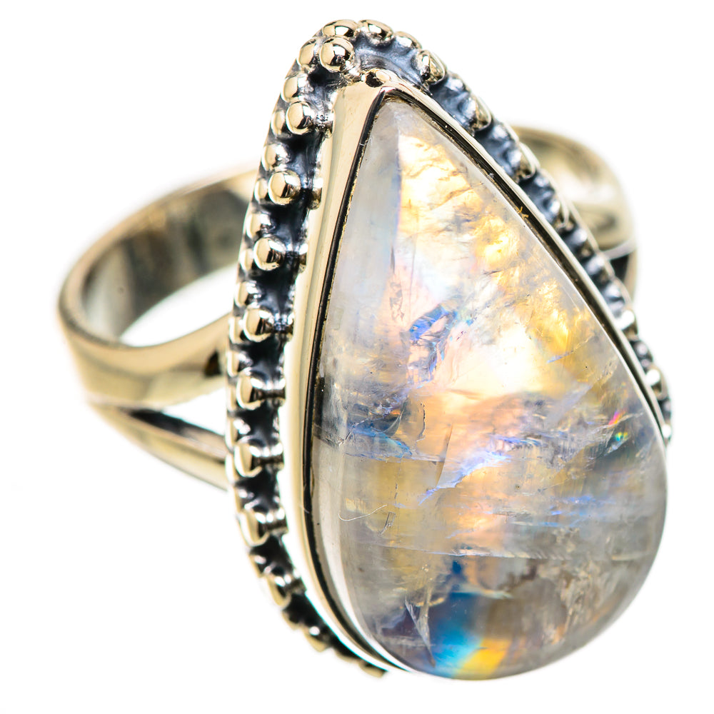 Rainbow Moonstone Rings handcrafted by Anasilvercos - RING134252 - Photo 2