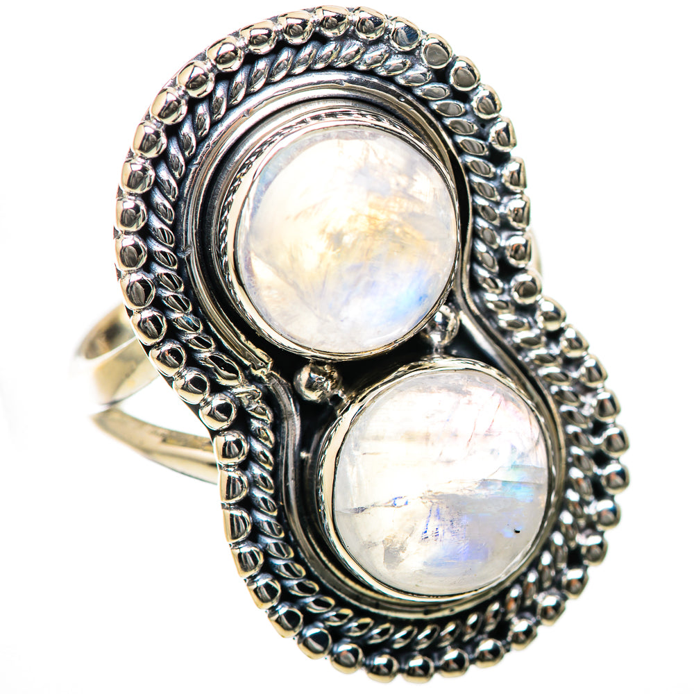 Rainbow Moonstone Rings handcrafted by Anasilvercos - RING134255 - Photo 2