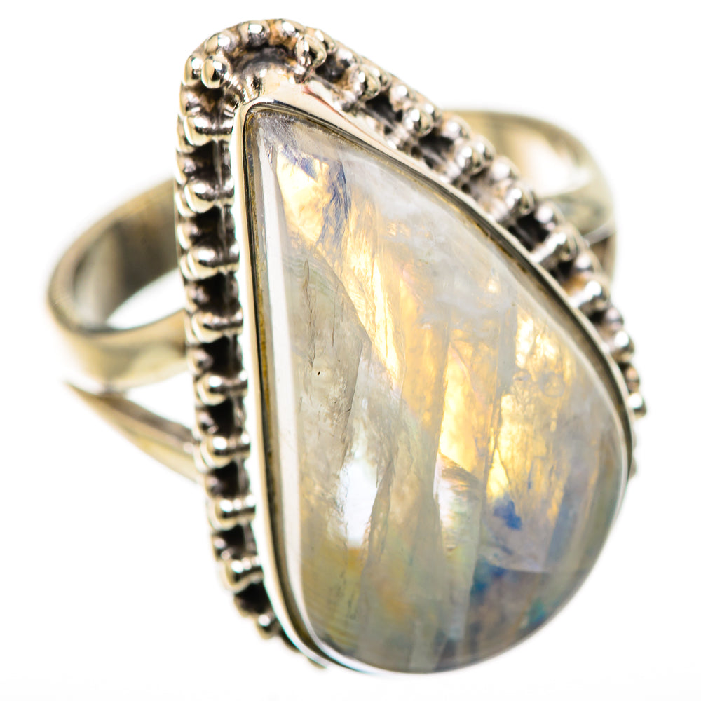 Rainbow Moonstone Rings handcrafted by Anasilvercos - RING134276 - Photo 2