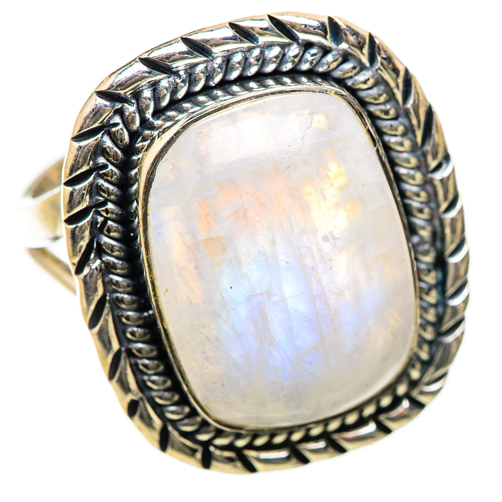 Rainbow Moonstone Rings handcrafted by Anasilvercos - RING134293 - Photo 2