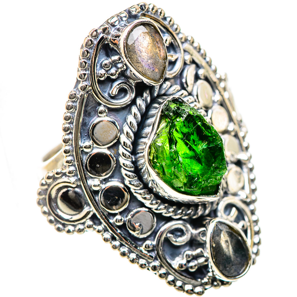 Chrome Diopside, Labradorite Rings handcrafted by Anasilvercos - RING134308 - Photo 2