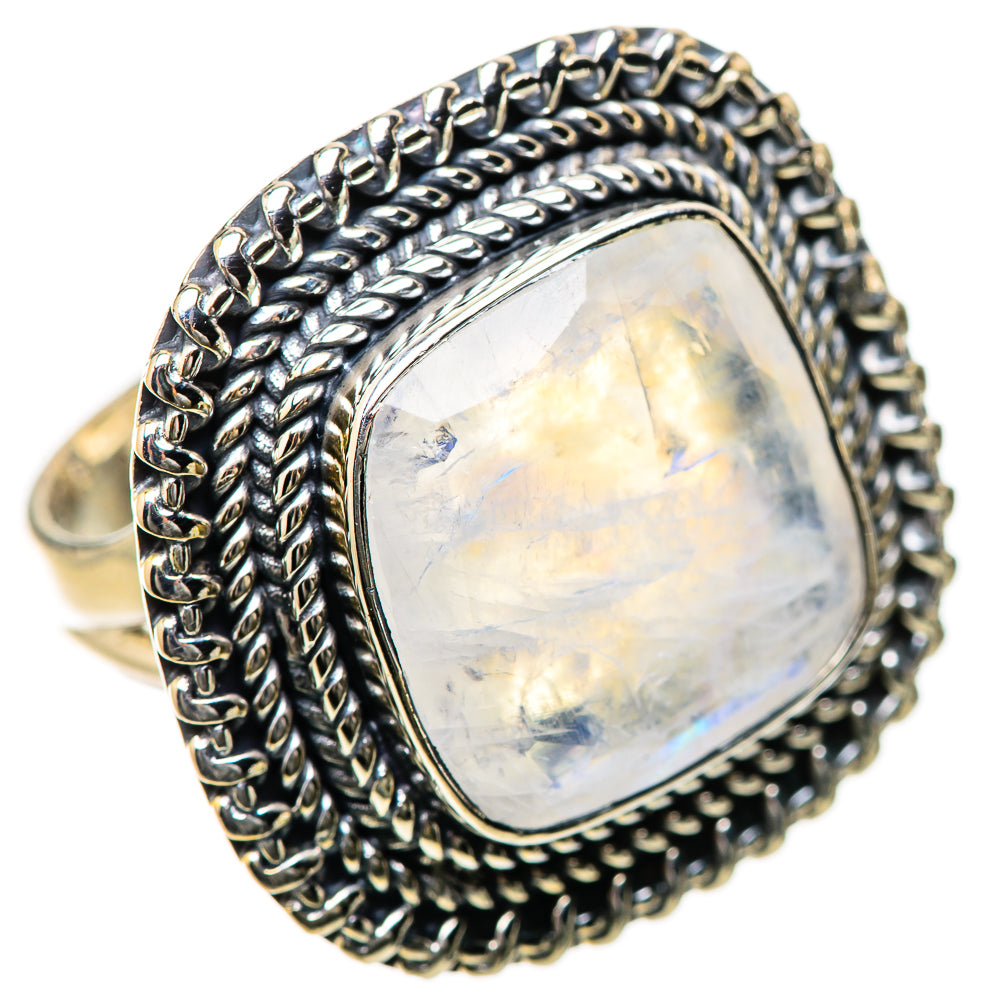 Rainbow Moonstone Rings handcrafted by Anasilvercos - RING134334 - Photo 2