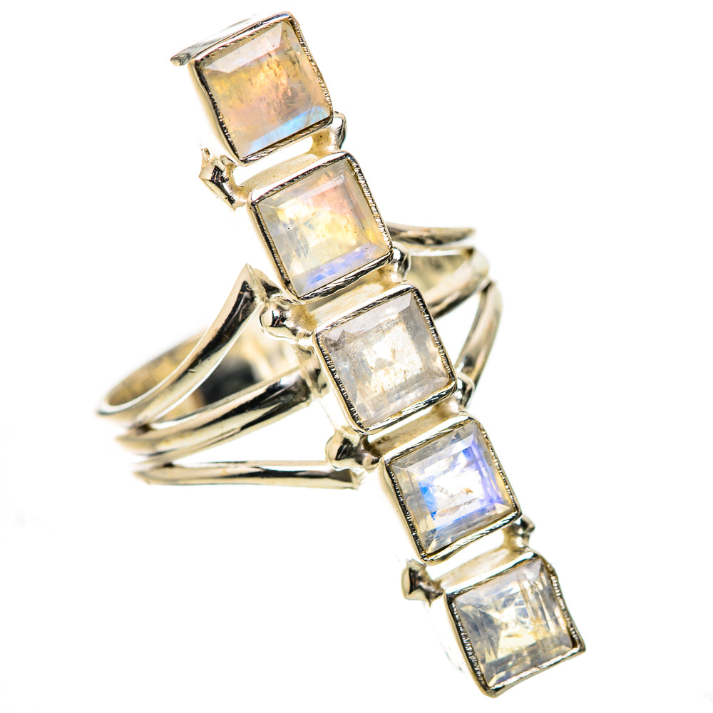 Rainbow Moonstone Rings handcrafted by Anasilvercos - RING134345 - Photo 2