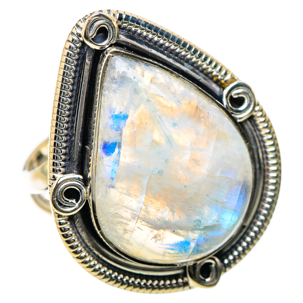Rainbow Moonstone Rings handcrafted by Anasilvercos - RING134352 - Photo 2