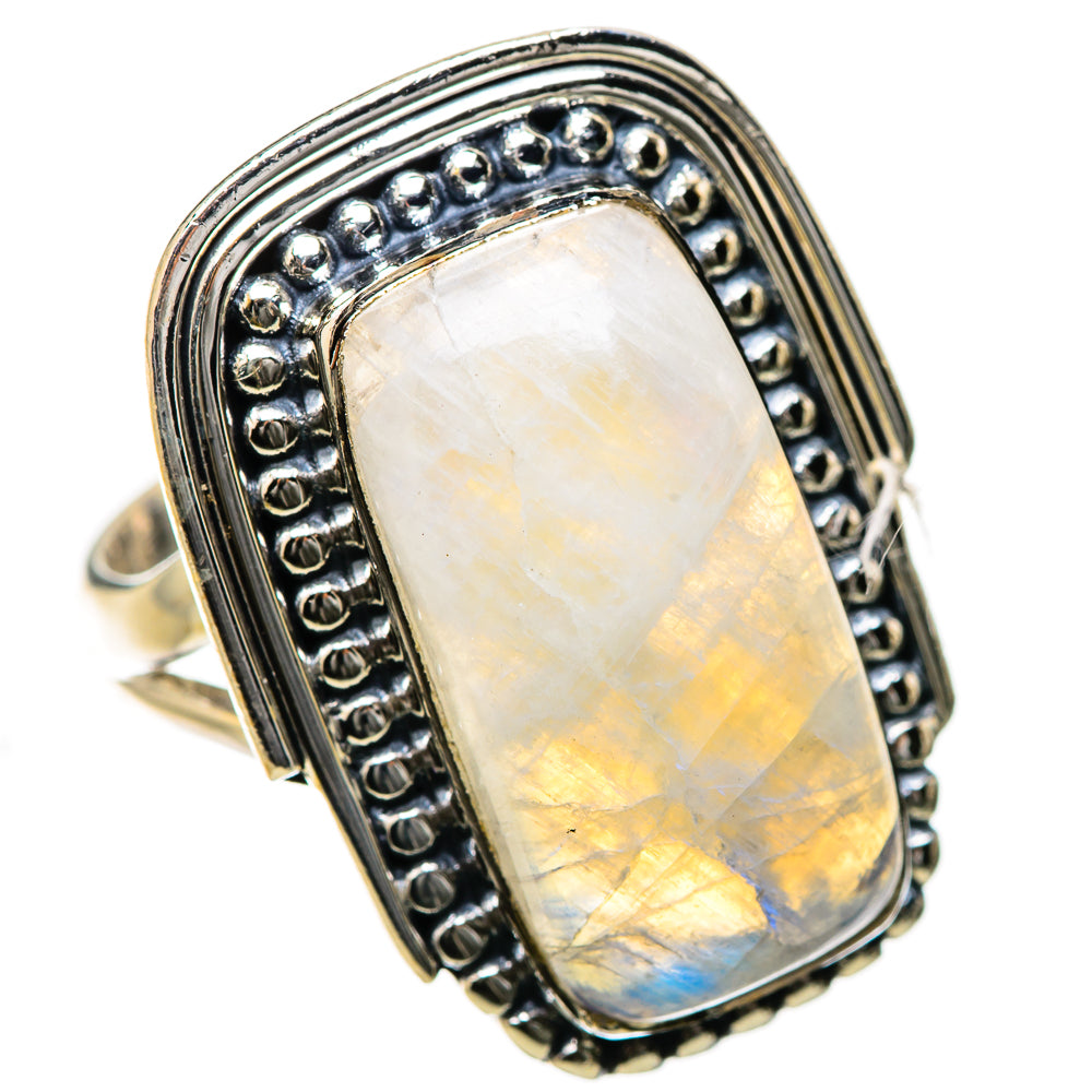 Rainbow Moonstone Rings handcrafted by Anasilvercos - RING134353 - Photo 2