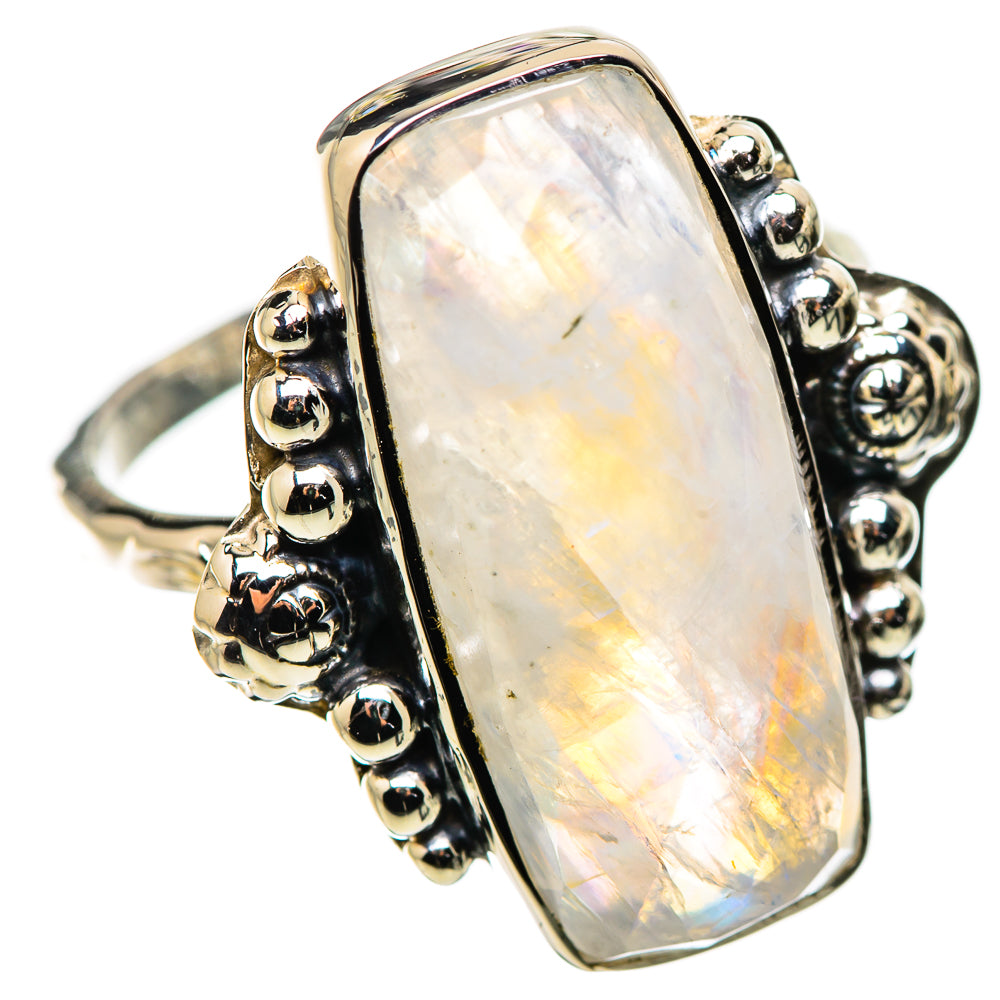 Rainbow Moonstone Rings handcrafted by Anasilvercos - RING134375 - Photo 2