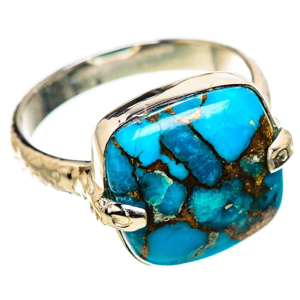 Blue Copper Composite Turquoise Rings handcrafted by Anasilvercos - RING134383 - Photo 2