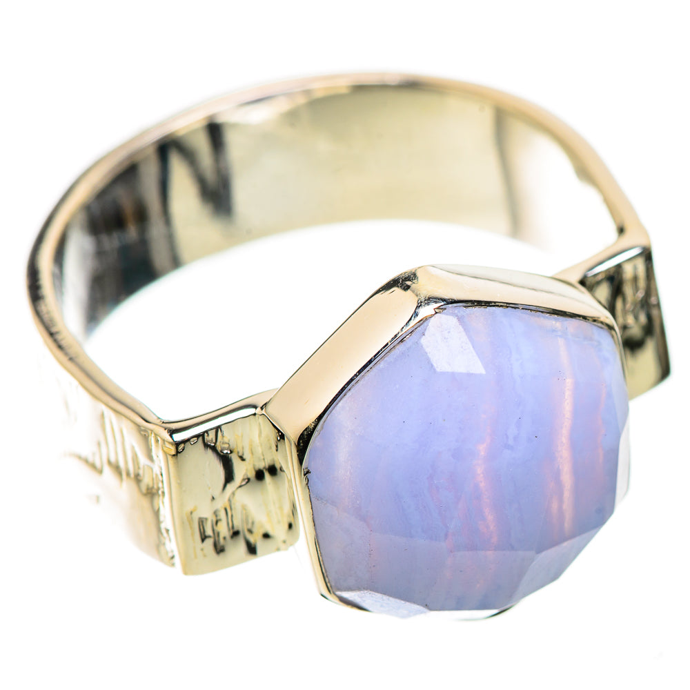 Blue Lace Agate Rings handcrafted by Anasilvercos - RING134401 - Photo 2