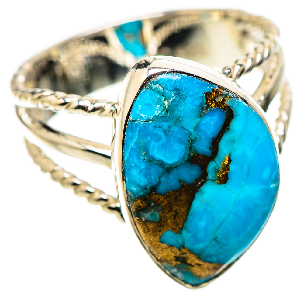 Blue Copper Composite Turquoise Rings handcrafted by Anasilvercos - RING134430 - Photo 2