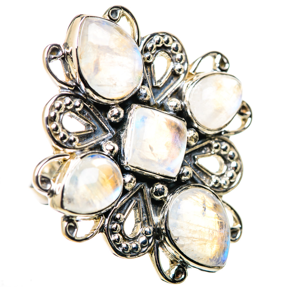 Rainbow Moonstone Rings handcrafted by Anasilvercos - RING134463 - Photo 2