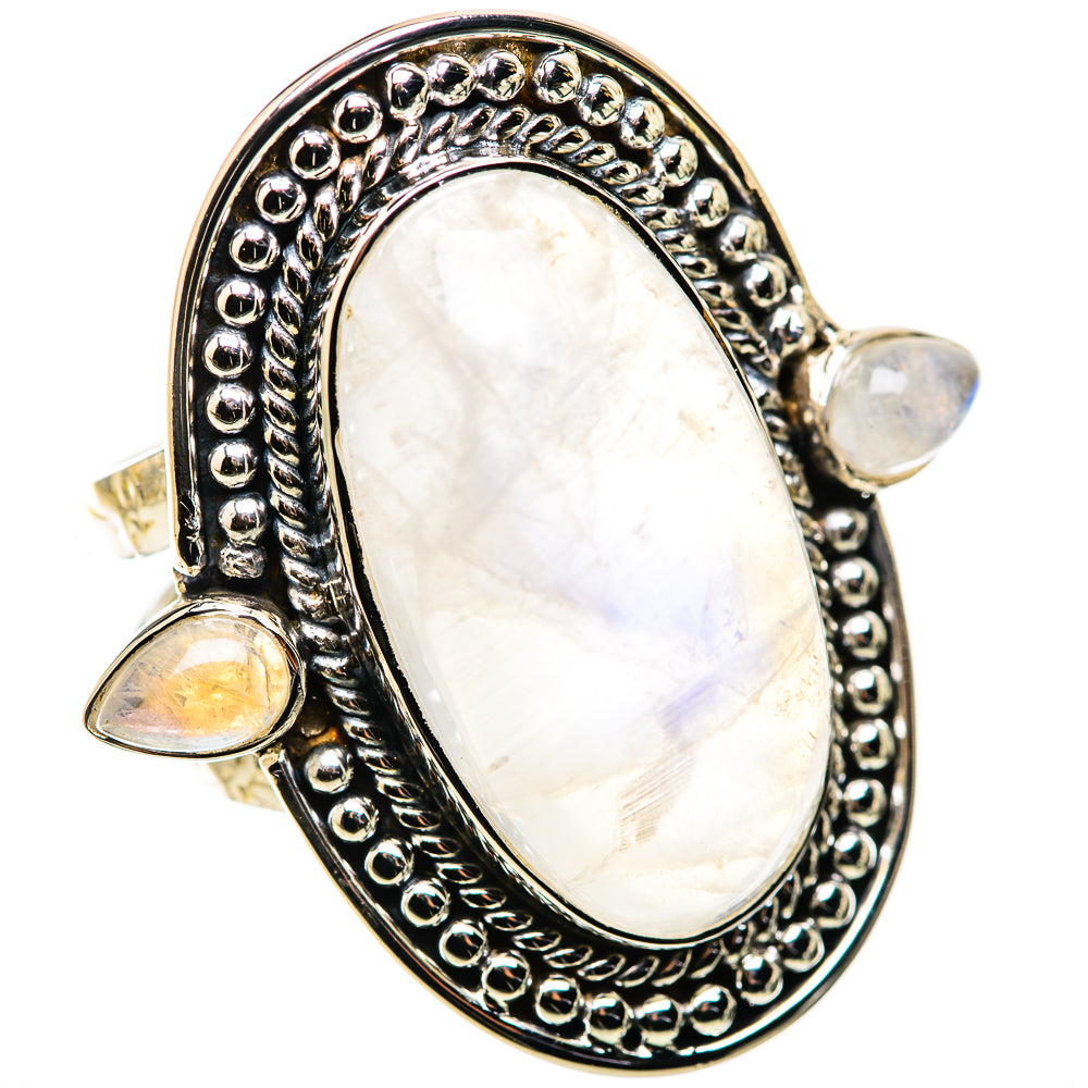 Rainbow Moonstone Rings handcrafted by Anasilvercos - RING134465 - Photo 2