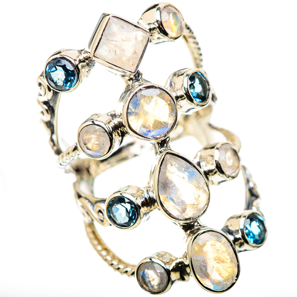 Rainbow Moonstone Rings handcrafted by Anasilvercos - RING134471 - Photo 2