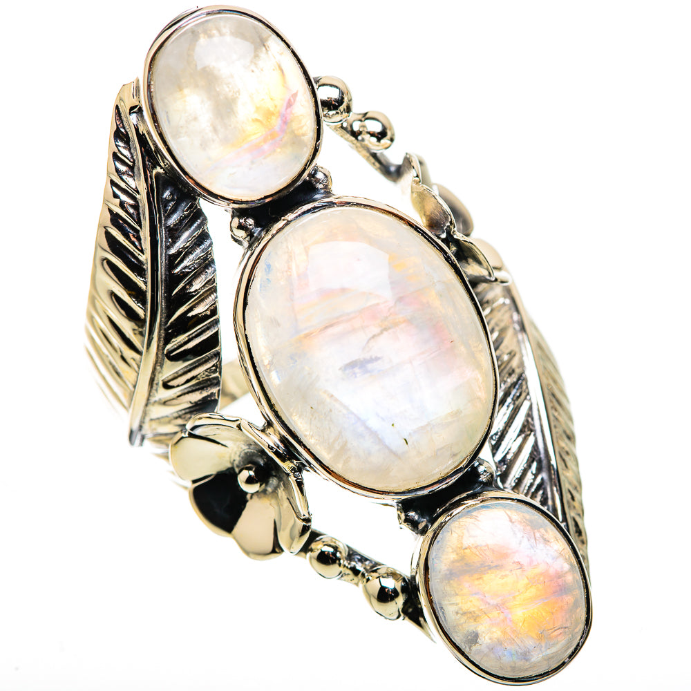 Rainbow Moonstone Rings handcrafted by Anasilvercos - RING134480 - Photo 2