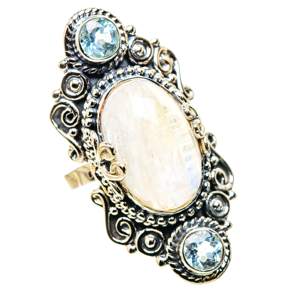 Rainbow Moonstone Rings handcrafted by Anasilvercos - RING134498 - Photo 2