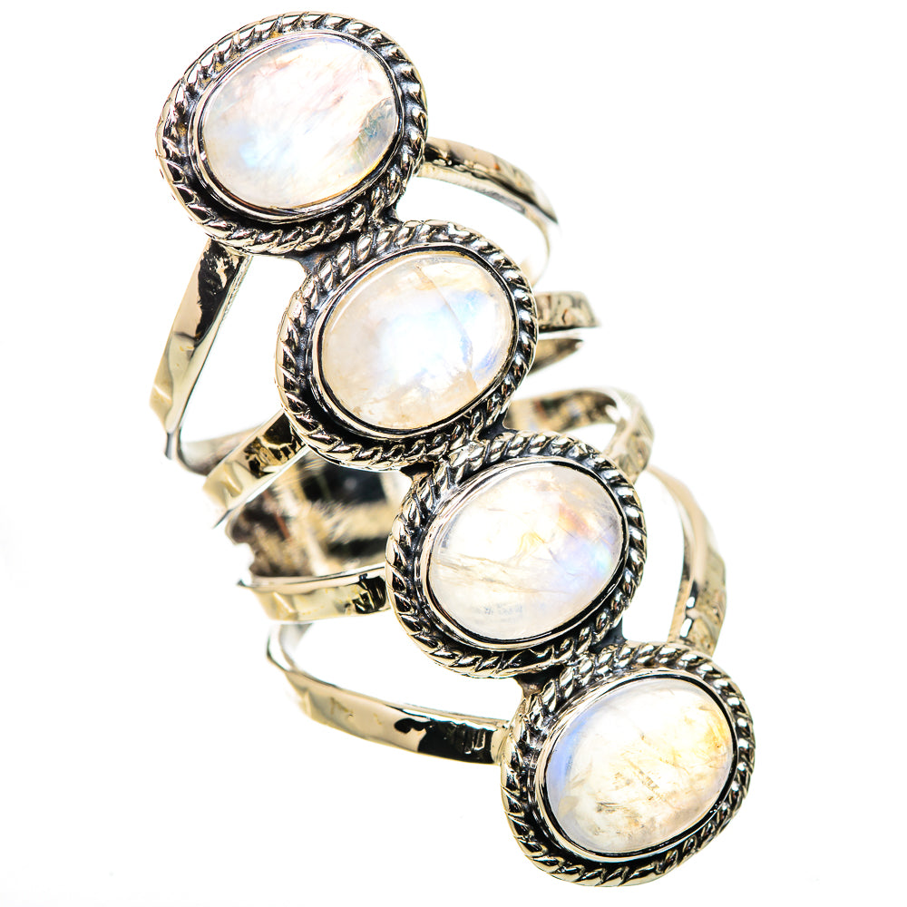 Rainbow Moonstone Rings handcrafted by Anasilvercos - RING134505 - Photo 2