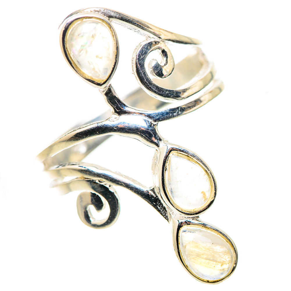 Rainbow Moonstone Rings handcrafted by Anasilvercos - RING134573_Size-8 - Photo 2