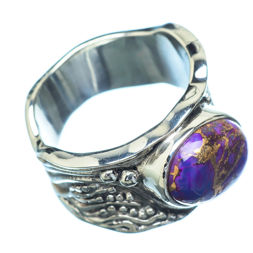 Purple Copper Composite Turquoise Rings handcrafted by Anasilvercos - RING16423