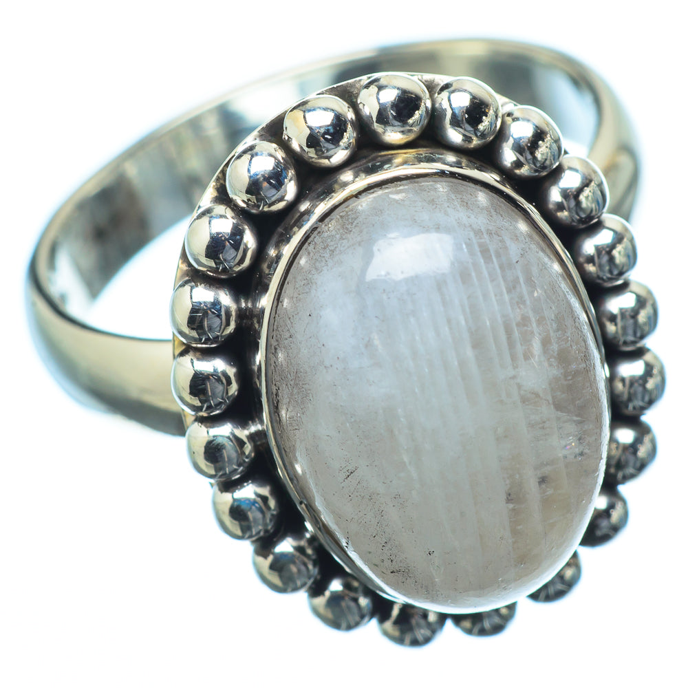 Rainbow Moonstone Rings handcrafted by Anasilvercos - RING19632