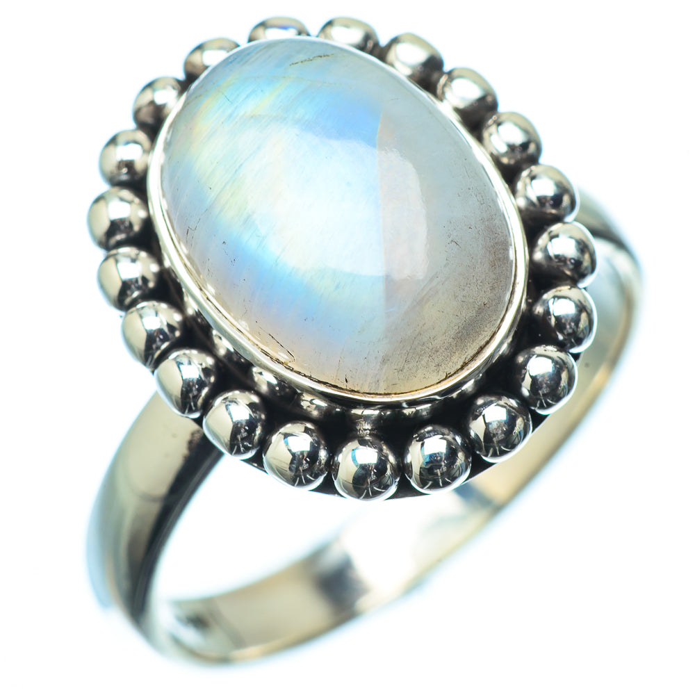 Rainbow Moonstone Rings handcrafted by Anasilvercos - RING20050