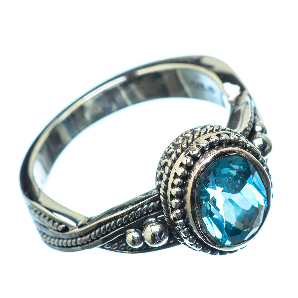 Blue Topaz Rings handcrafted by Anasilvercos - RING21233