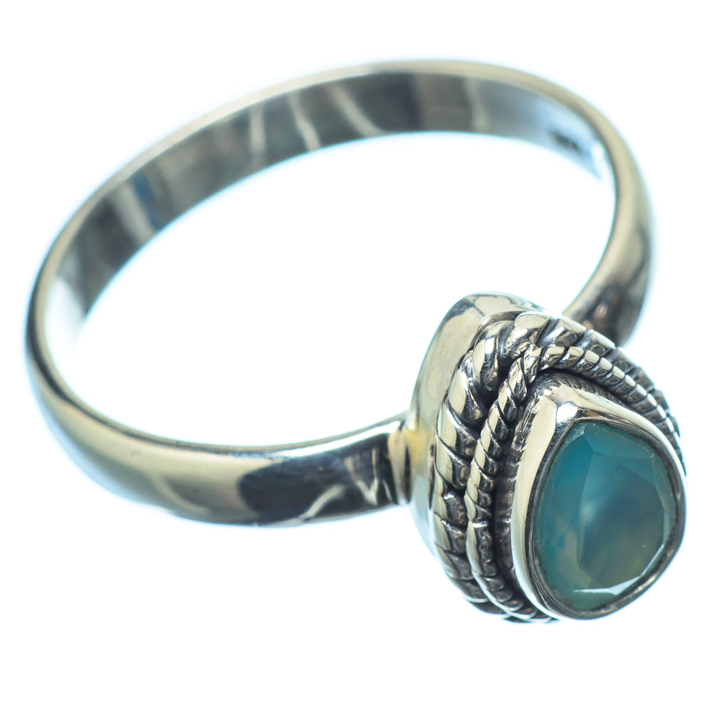 Aqua Chalcedony Rings handcrafted by Anasilvercos - RING21473