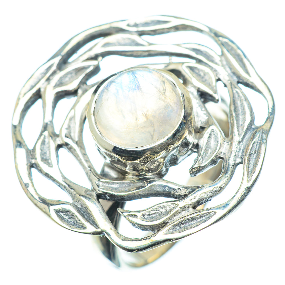 Rainbow Moonstone Rings handcrafted by Anasilvercos - RING23457