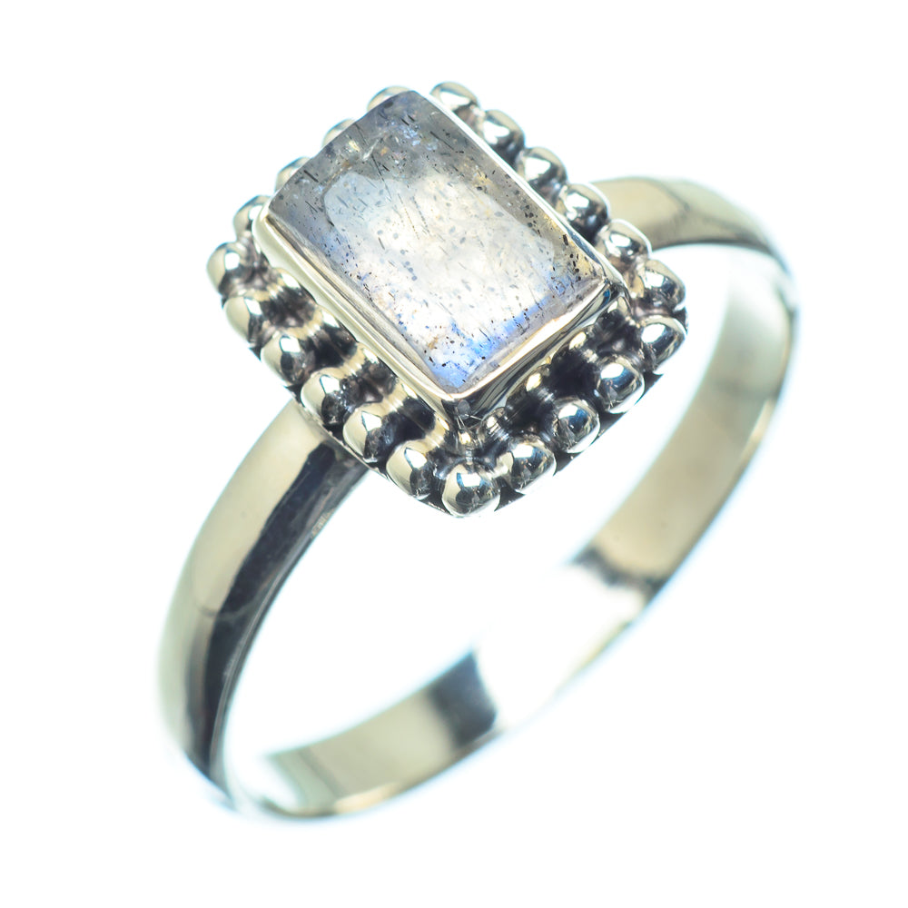 Rainbow Moonstone Rings handcrafted by Anasilvercos - RING23561