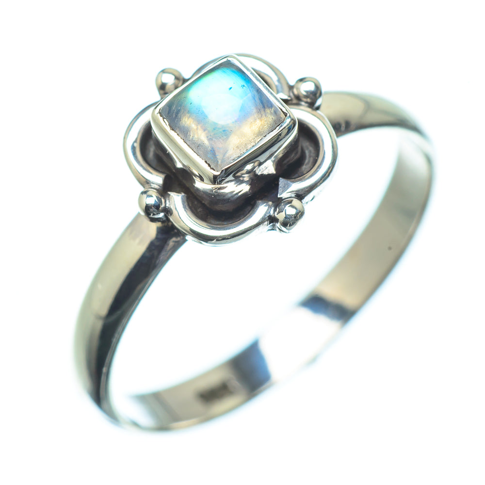 Rainbow Moonstone Rings handcrafted by Anasilvercos - RING23720