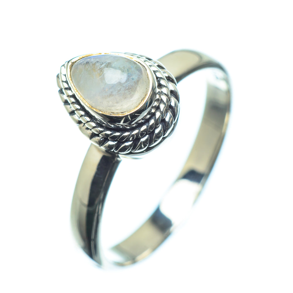 Rainbow Moonstone Rings handcrafted by Anasilvercos - RING24087