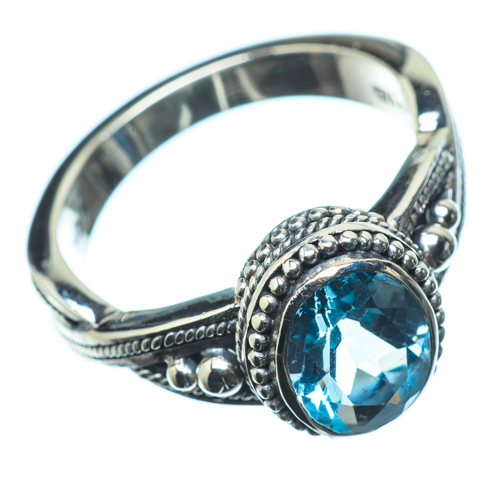 Blue Topaz Rings handcrafted by Anasilvercos - RING24122