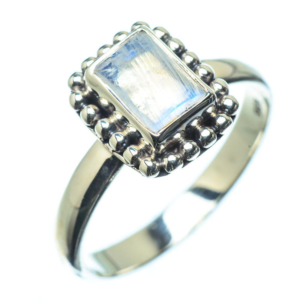Rainbow Moonstone Rings handcrafted by Anasilvercos - RING24178