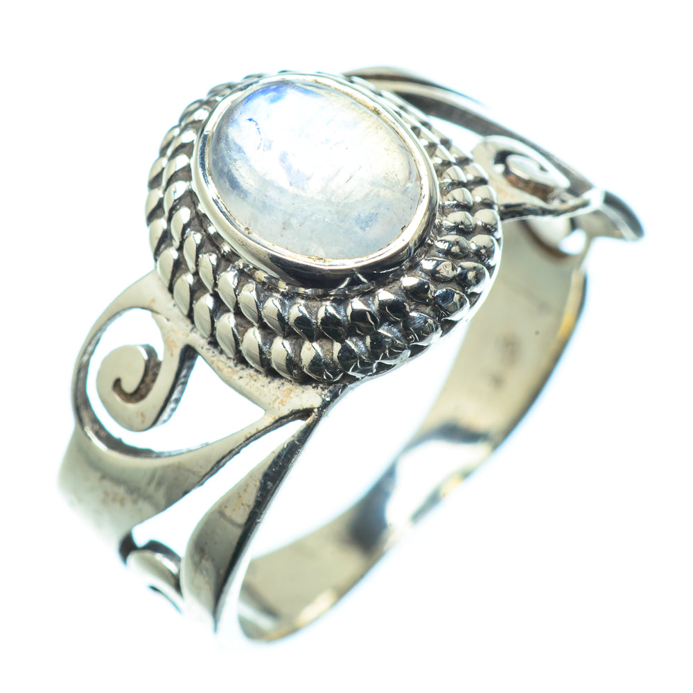 Rainbow Moonstone Rings handcrafted by Anasilvercos - RING24197