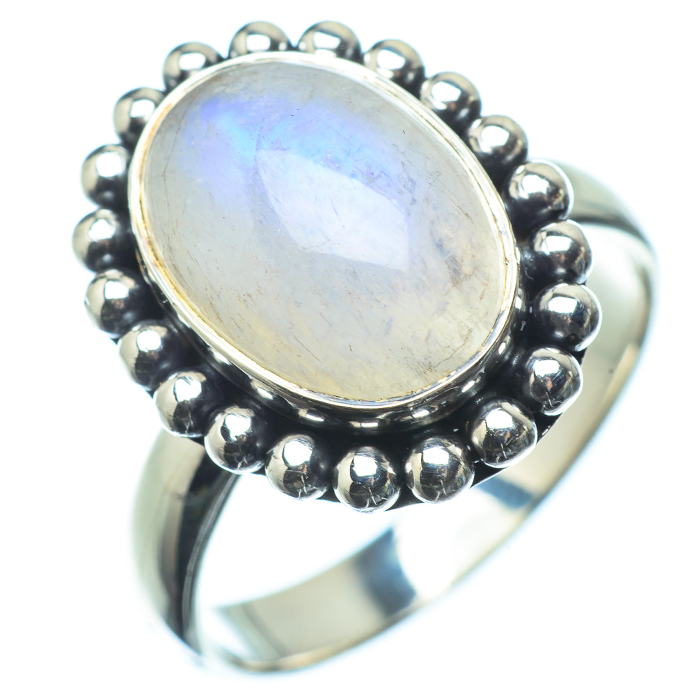 Rainbow Moonstone Rings handcrafted by Anasilvercos - RING24395
