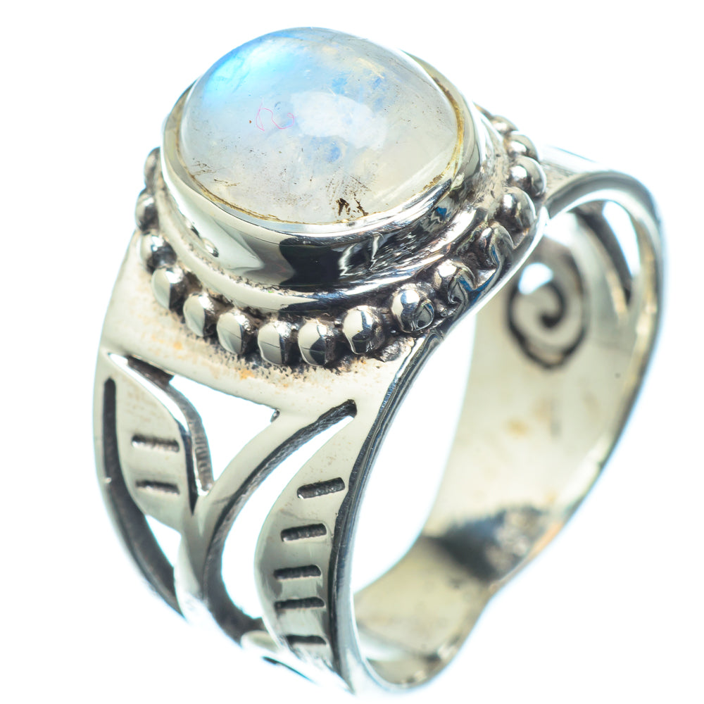 Rainbow Moonstone Rings handcrafted by Anasilvercos - RING24475