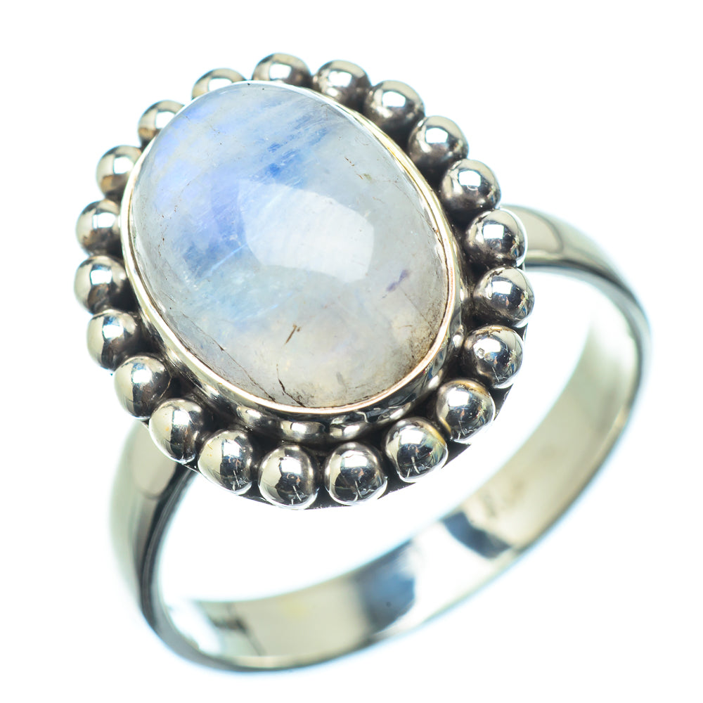 Rainbow Moonstone Rings handcrafted by Anasilvercos - RING24501