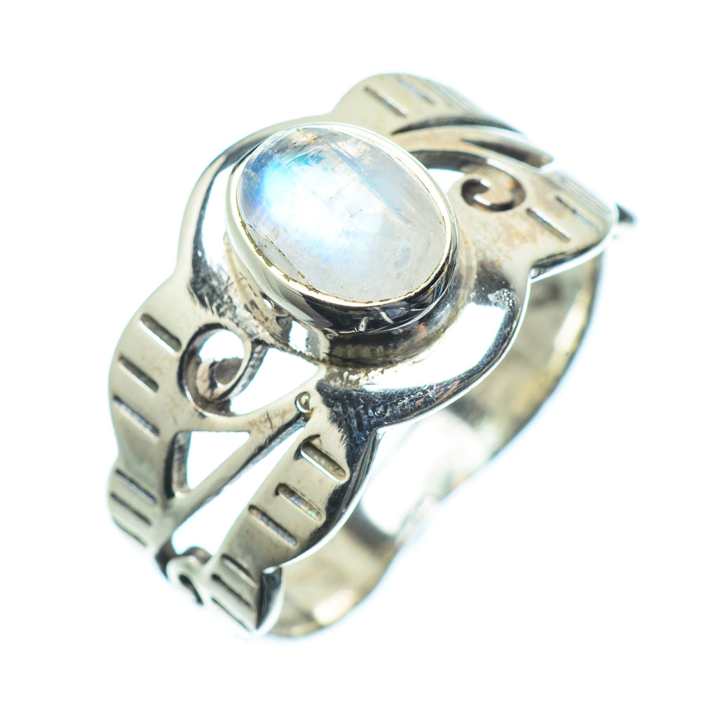 Rainbow Moonstone Rings handcrafted by Anasilvercos - RING24528