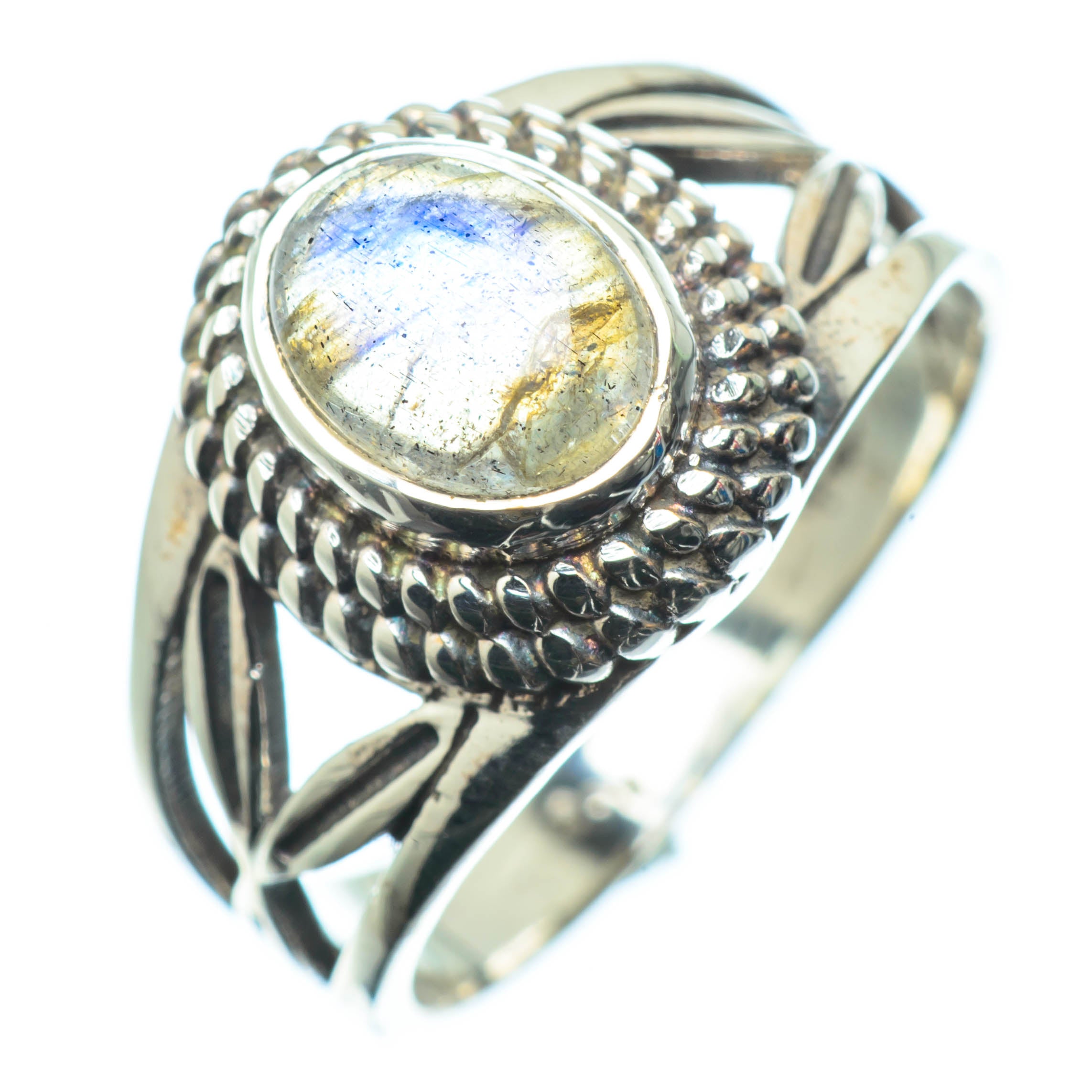 Rainbow Moonstone Rings handcrafted by Anasilvercos - RING24864