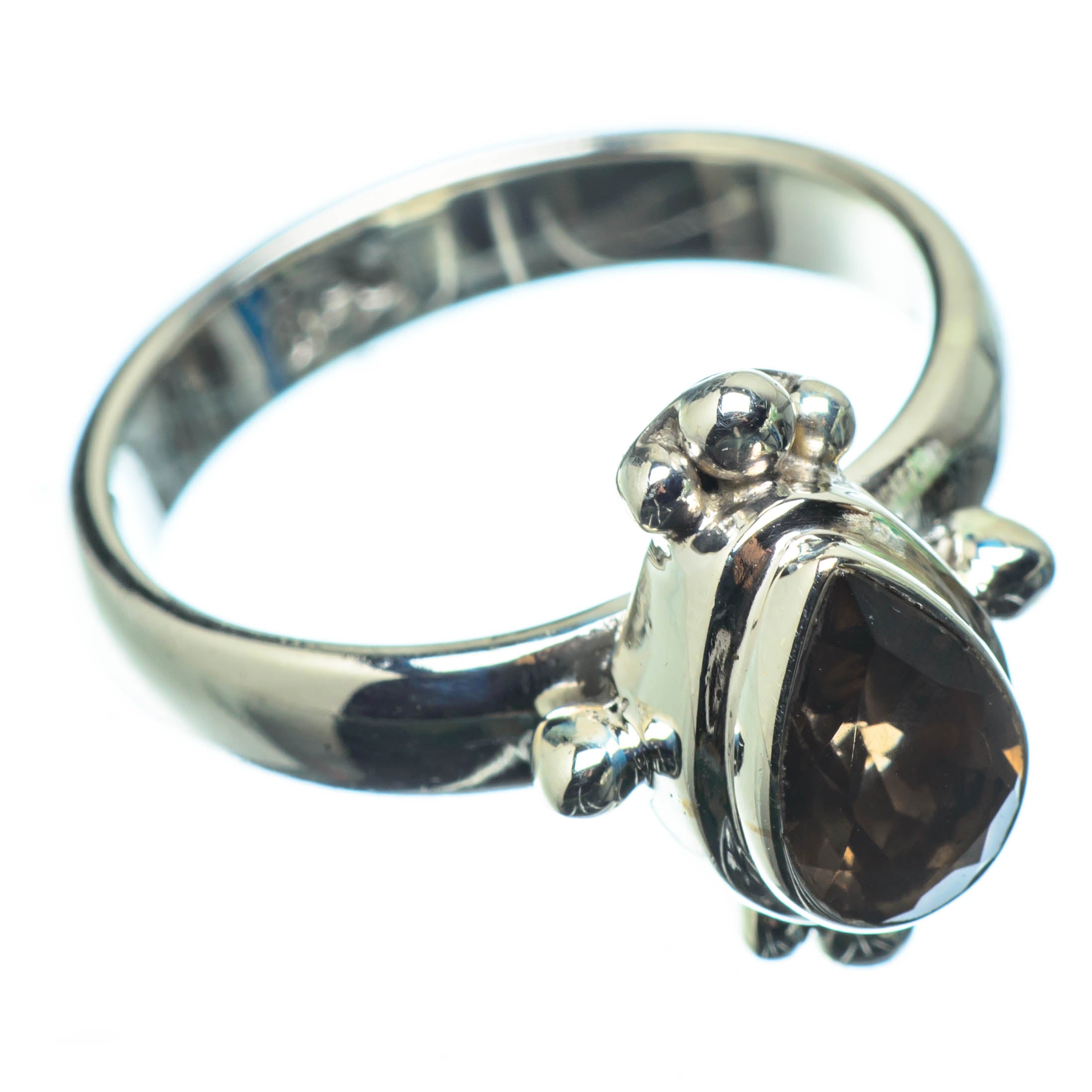Smoky Quartz Rings handcrafted by Anasilvercos - RING25152